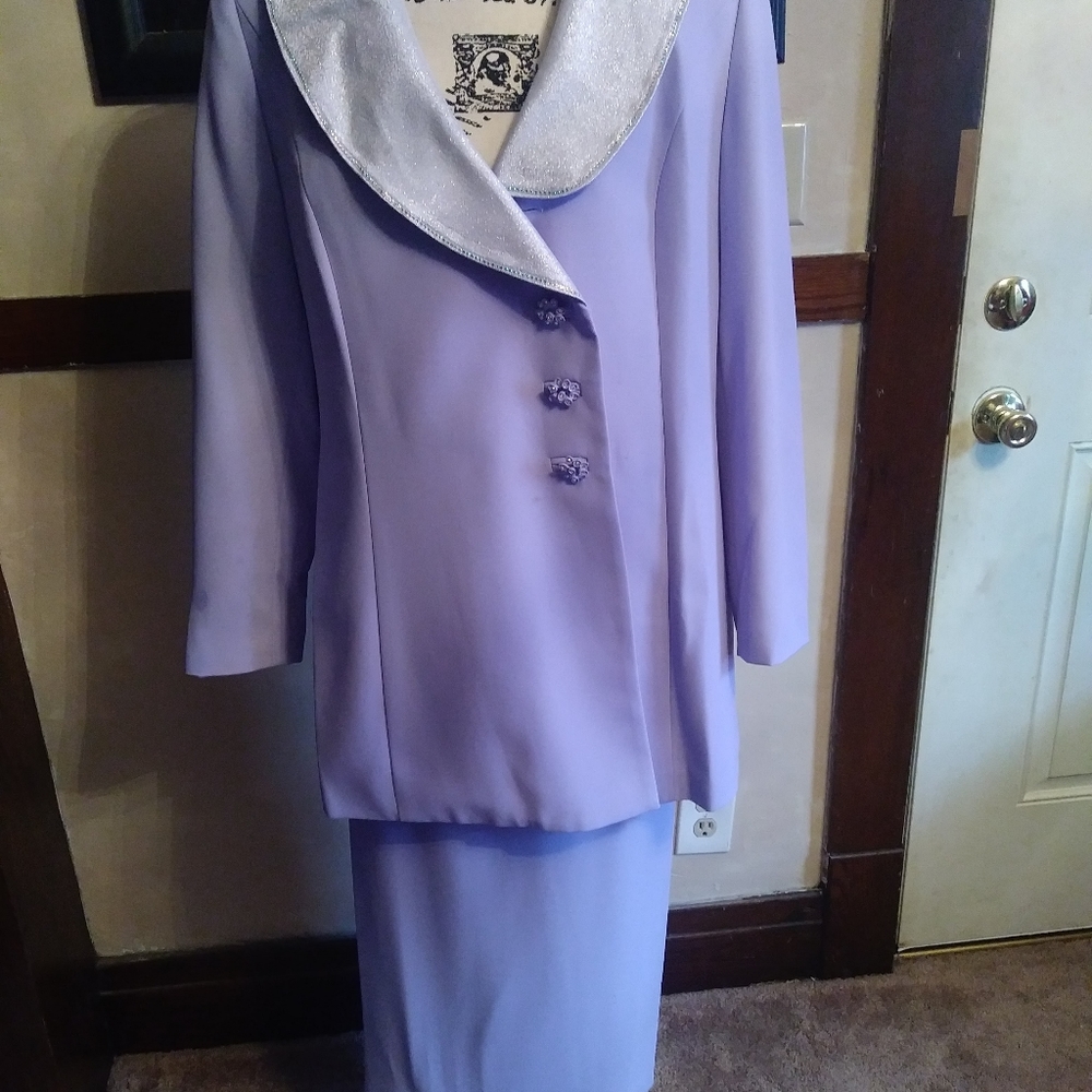 2 piece lavender suit